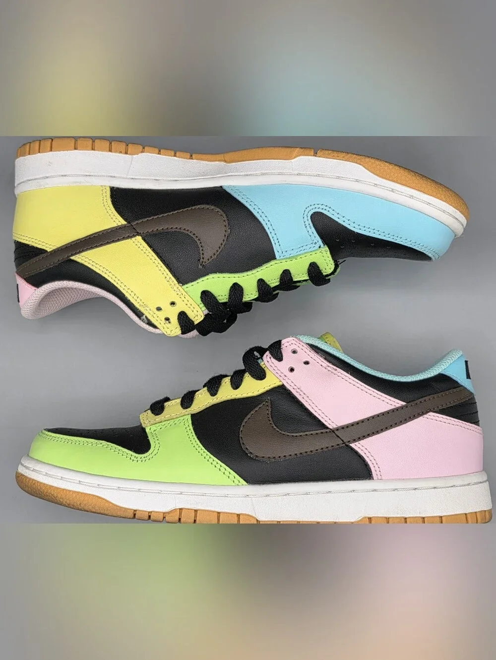 Nike Air Dunk Low SE GS Free99 Black Multi-color Sneakers Y6 W7.5 CZ2496-001